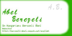 abel berczeli business card