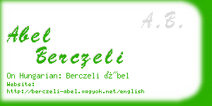 abel berczeli business card